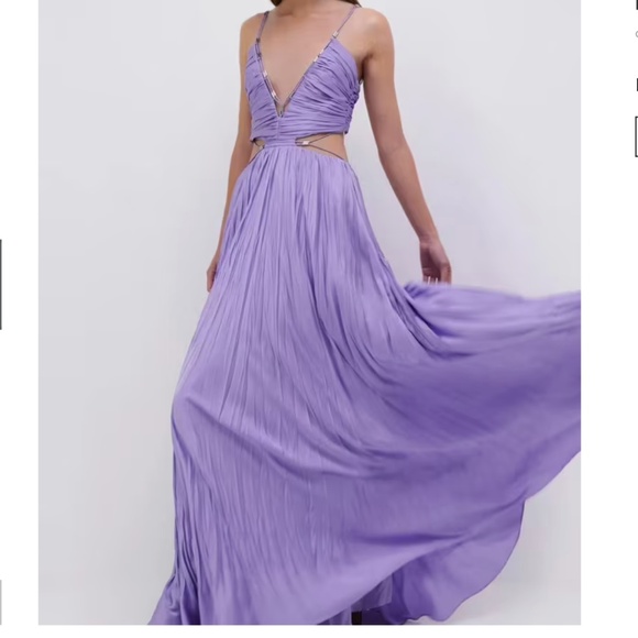 JONATHON SIMKHAI WOMEN’S MARLI CUT-OUT PLEATED MAXI DRESS, SIZE US 6, LAVENDER - Picture 7 of 15